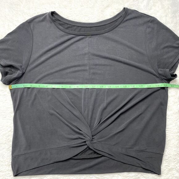 ZYIA Swirl In The Front Black Tee in Black Size XXL 2X Womens Top Short Sleeve - Picture 8 of 10